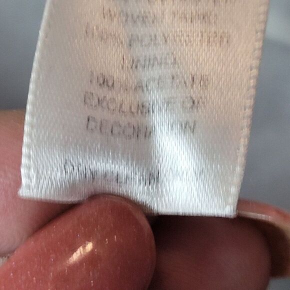 WHBM  Womens Wool Blend Houndstooth Blazer Sz 2 Ruffle Chain Fringe Trim Black - Picture 14 of 15